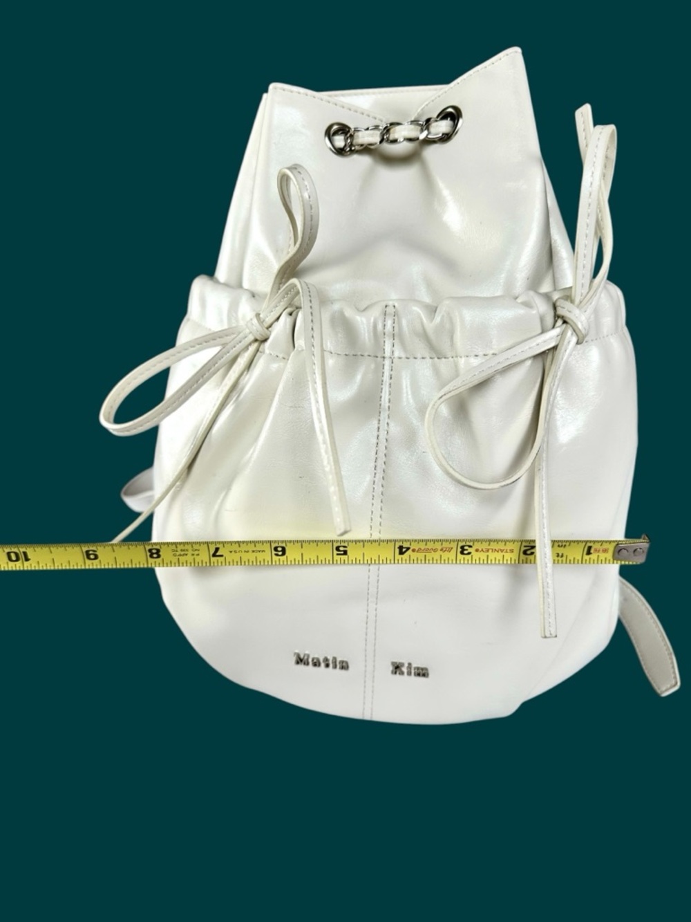 Matin Kim Leather Drawstring Ribbon Backpack - Picture 12 of 16